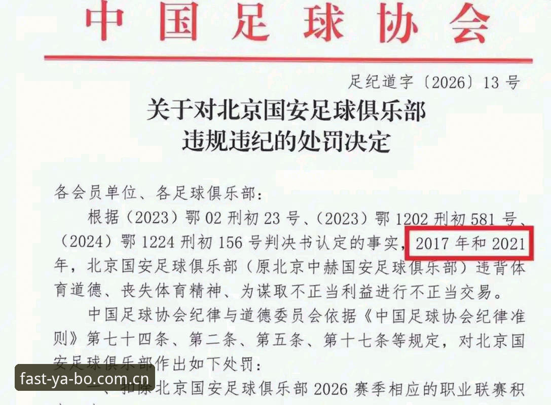 yabo快速访问 中国足协第三批禁足名单最新动态:17人终身禁足,48人遭重罚